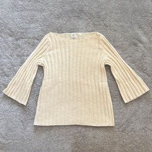 GAP Ivory Ribbed Knit Sweater